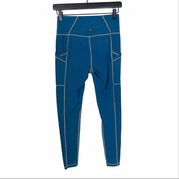 Prana Womens Pants Leggings Side Pockets Teal Small Yoga Athletic - Picture 4 of 5